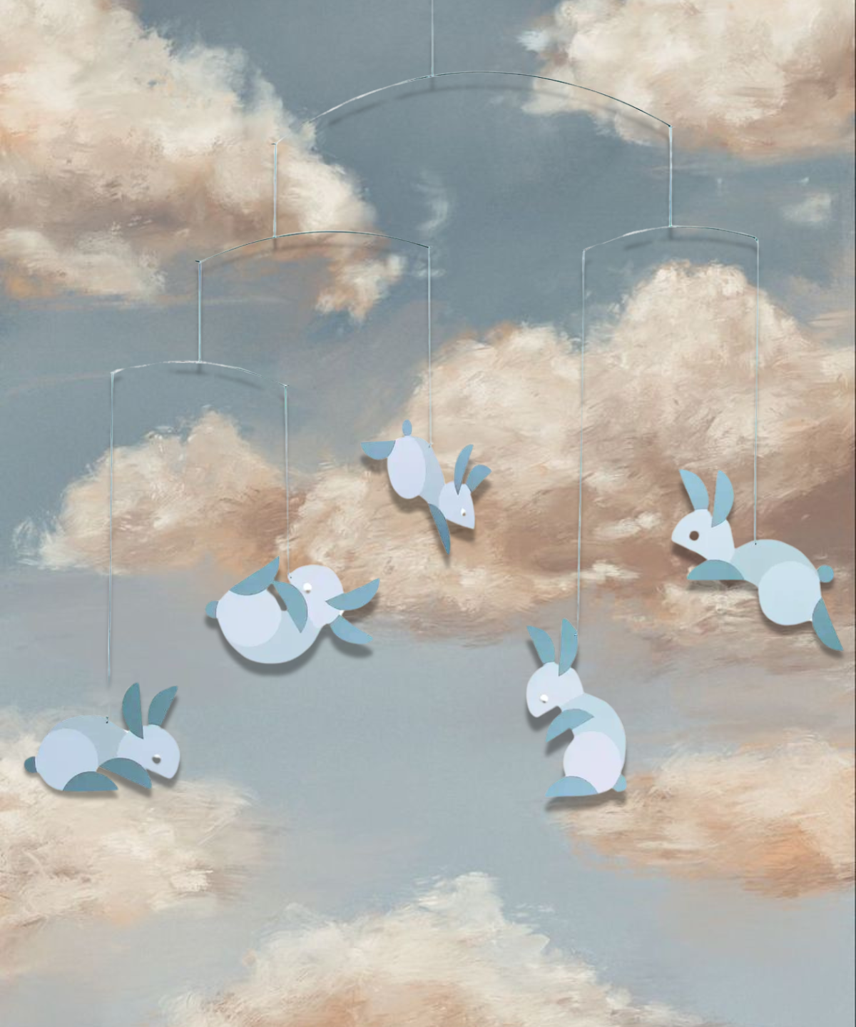 Flensted Mobiles circular bunnies mobile 