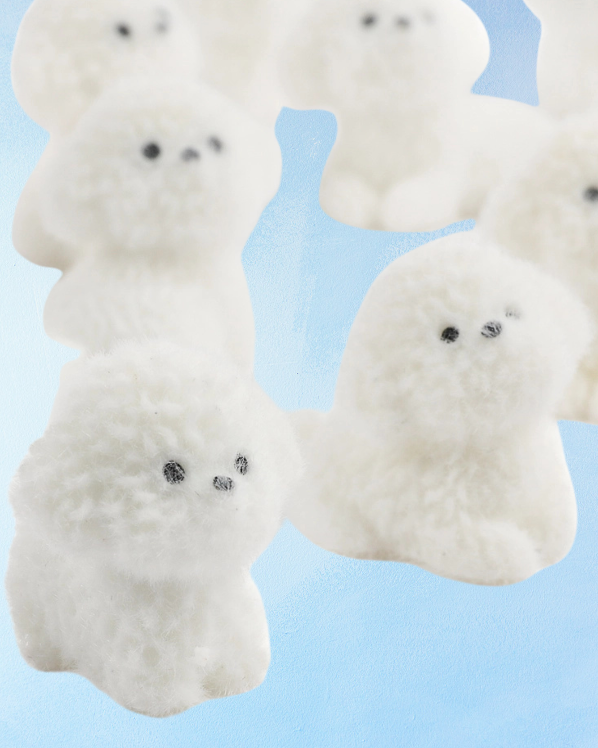 miniature flocked white puppy