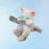 toy - miniature flocked hang-in-there kitten