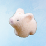 toy - miniature flocked pig