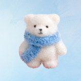 toy - miniature flocked polar bear