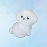 toy - miniature flocked white puppy (multiple styles)