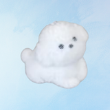 toy - miniature flocked white puppy (multiple styles)