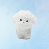 toy - miniature flocked white puppy (multiple styles)