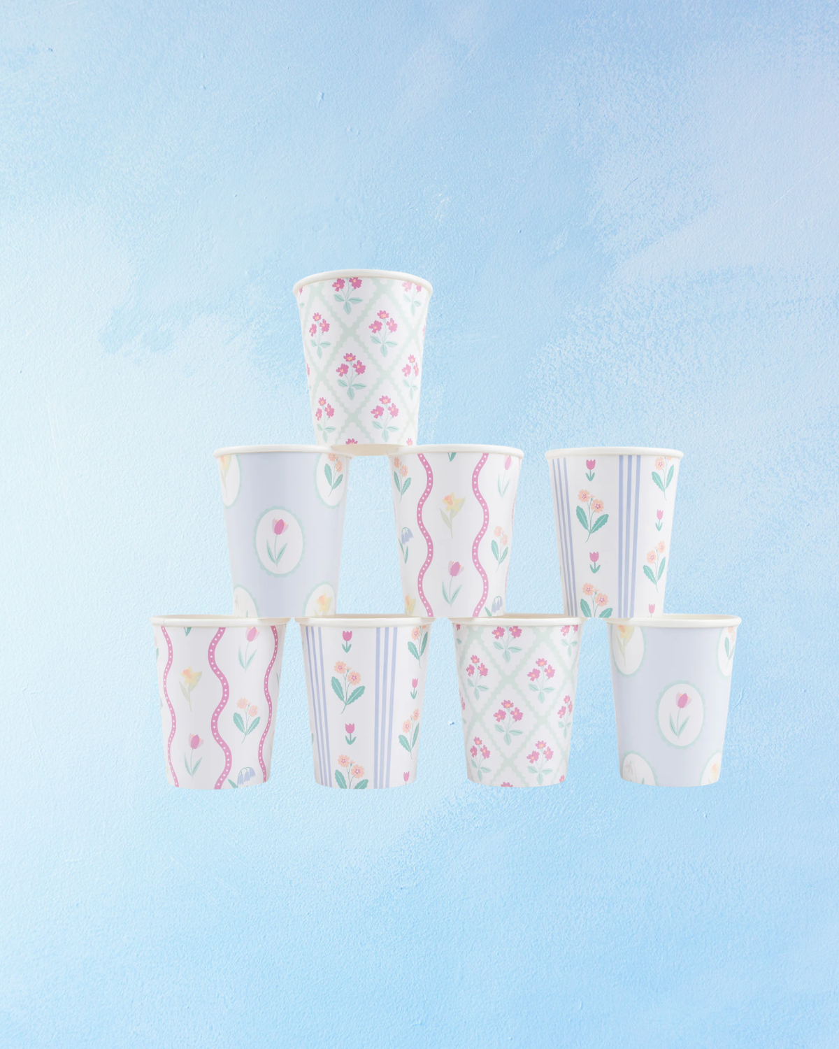paper cups - bloomsbury floral (set of eight)