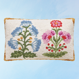 pillow - blue & pink mughal flowers