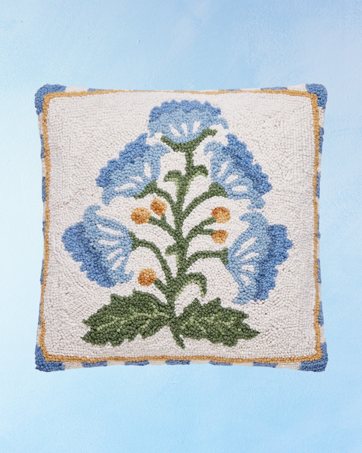 pillow - blue mughal flower