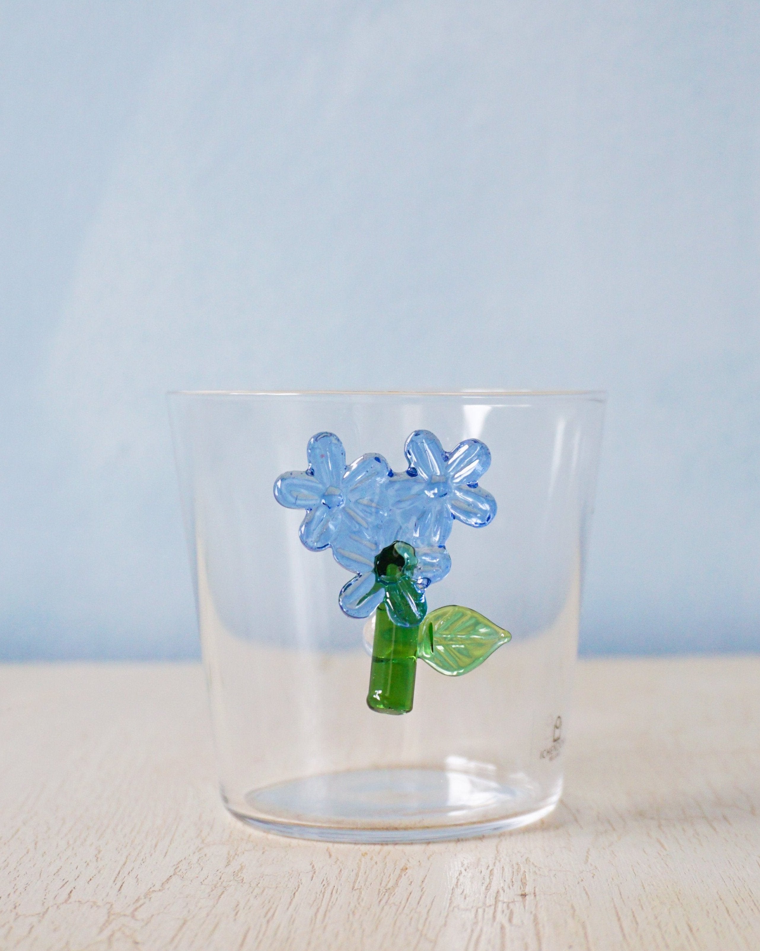 glassware - tumbler: blue flower