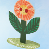 greeting card - happy birthday flower (stand-up)