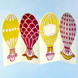 greeting card - hot air balloons concertina