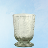 glassware - hand-etched footed wine glass
