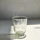 glassware - hand-etched footed wine glass
