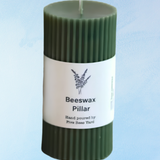 candle - beeswax pillar: forest green