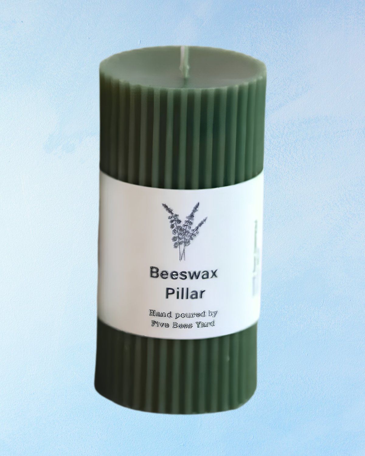 candle - beeswax pillar - forest green