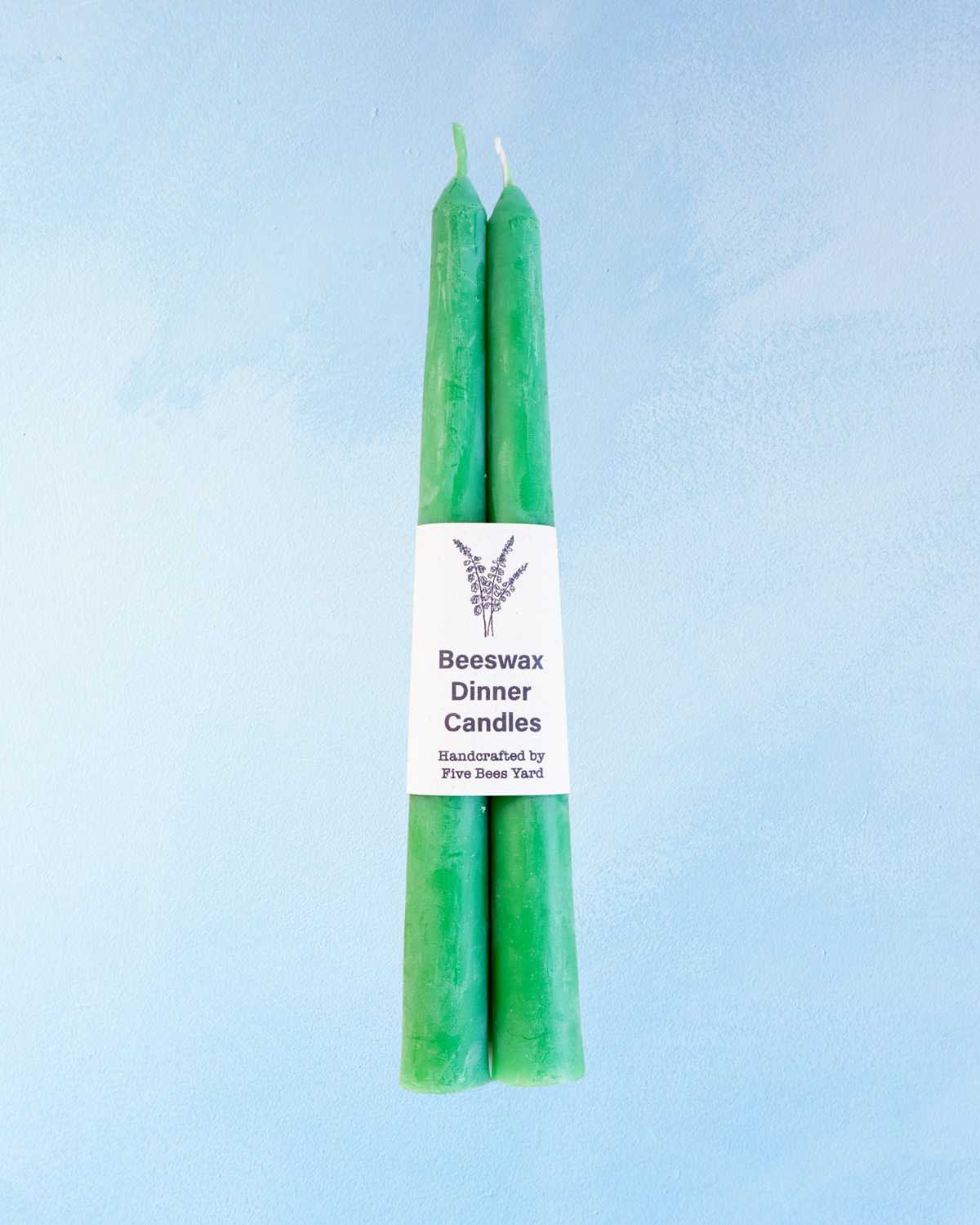 candle - pair of beeswax tapers - fresh green (multiple sizes)