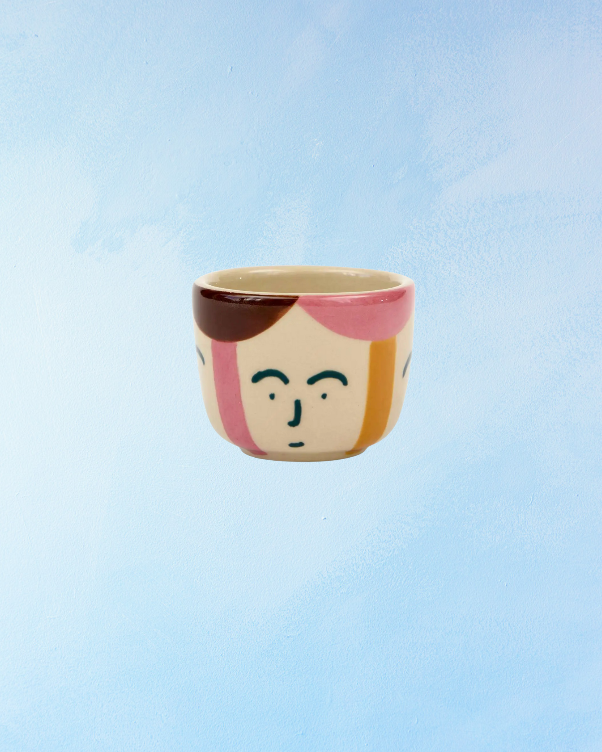 pinch pot - stoneware freya face