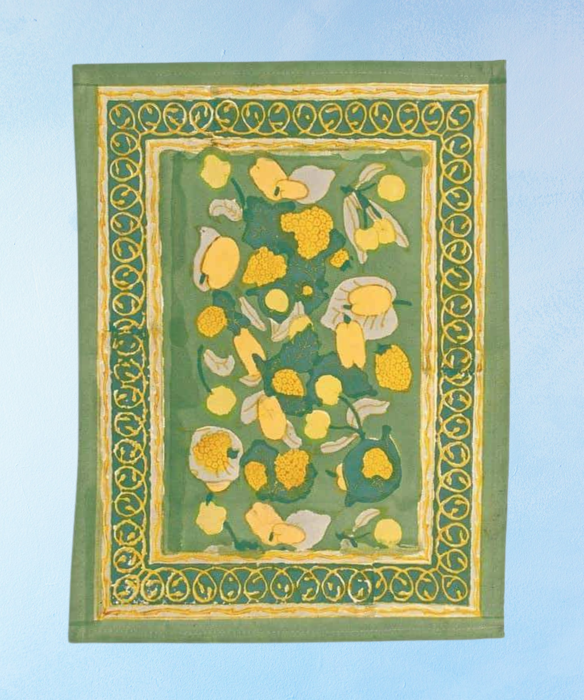 table runner - green and yellow fruit