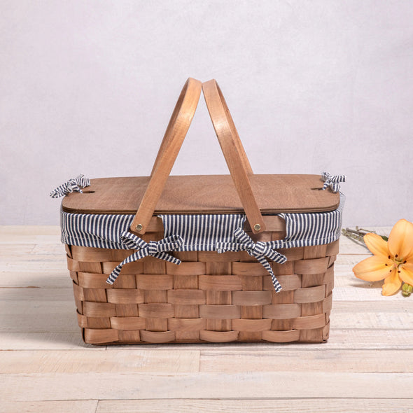 handwoven wood picnic basket