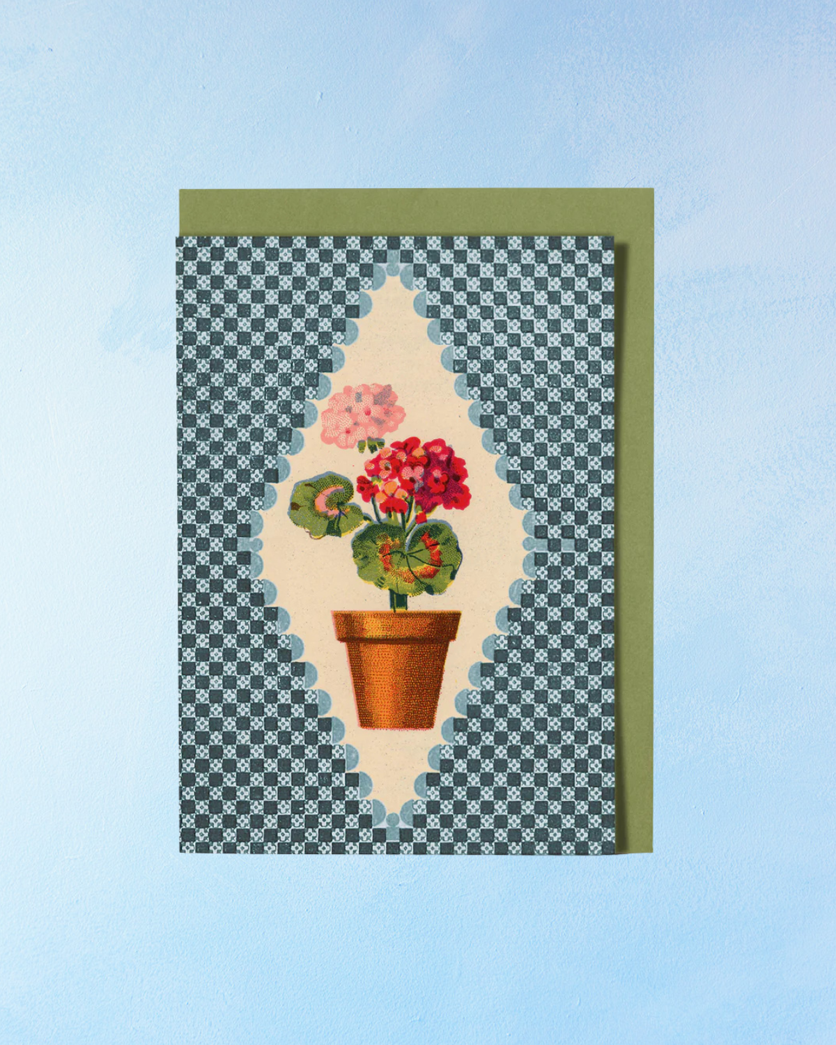 greeting card - potted geranium