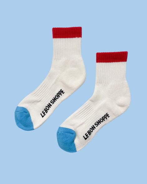 socks - girlfriend - colour block blue/red