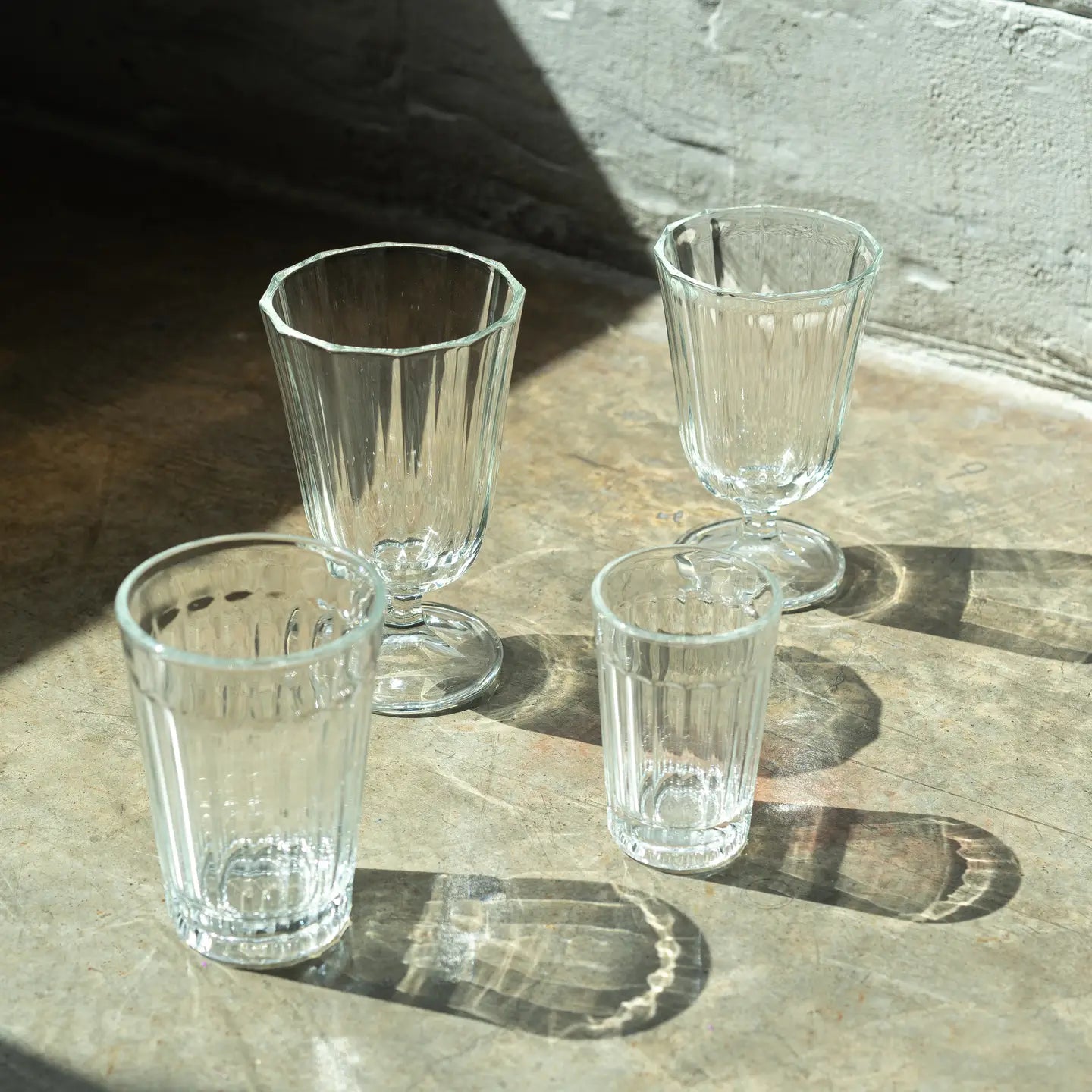 glassware - faceted, vintage style wine glass