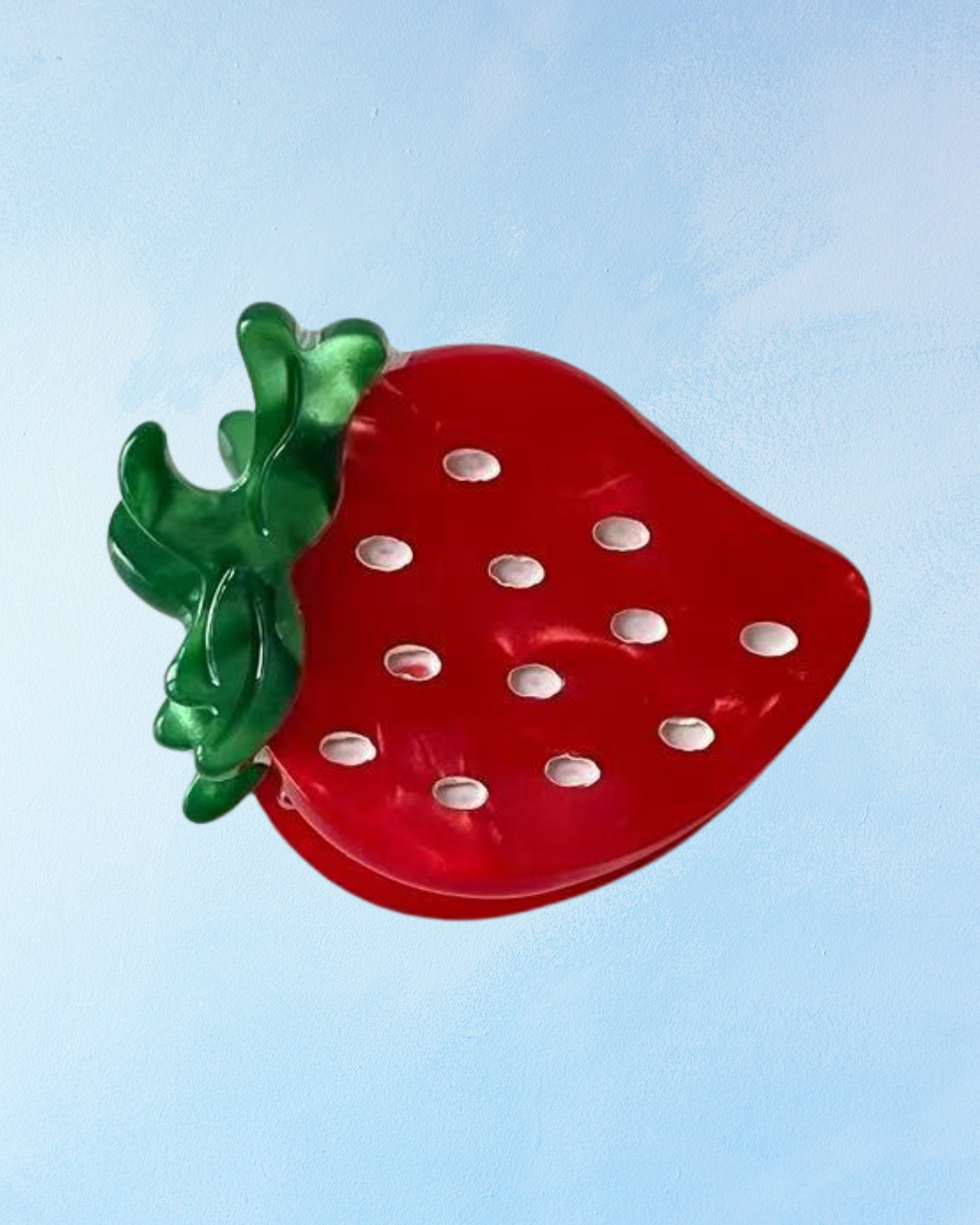 mini hair clip - glossy strawberry