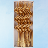 birthday candles - gold swirly