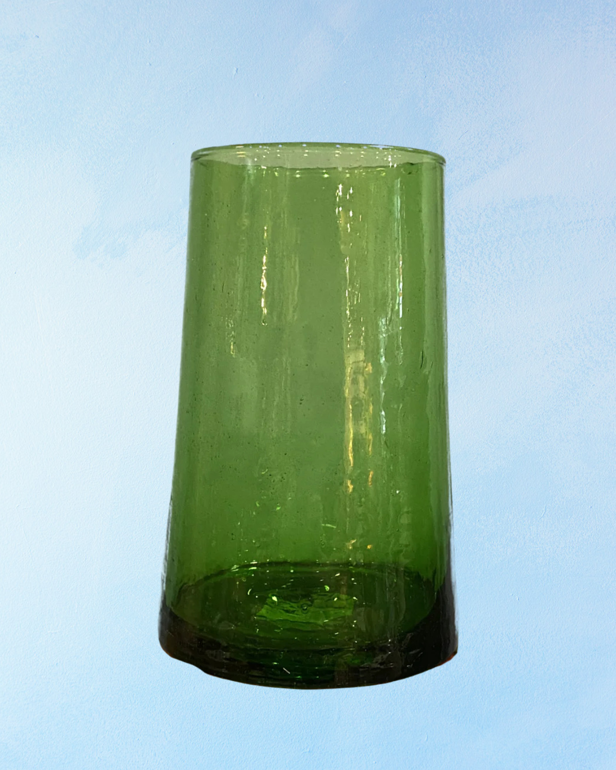 glassware - mouth-blown green highball