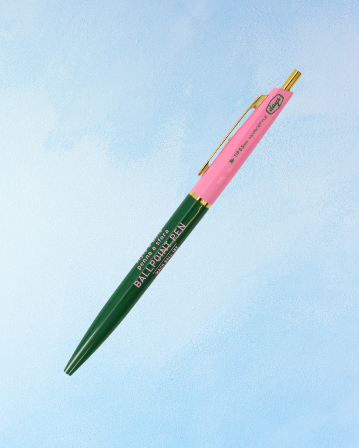 stylo-bille - vert/rose