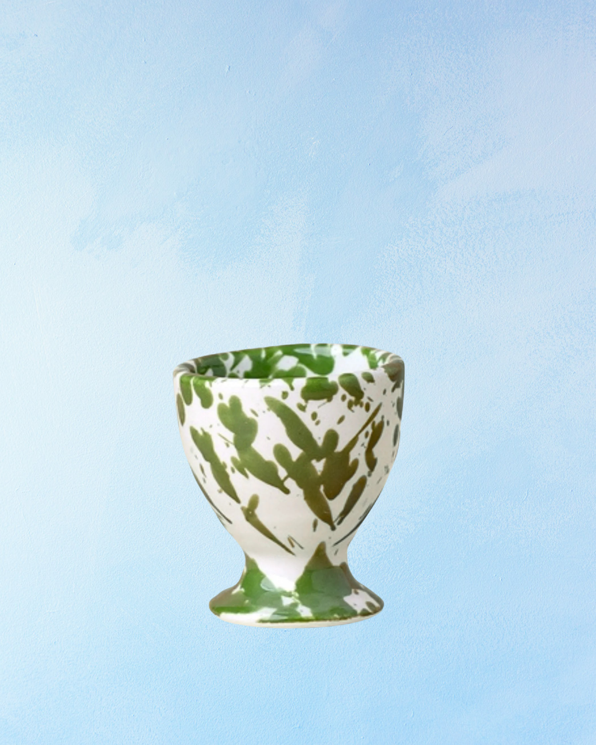 ceramic - splatter green egg cup