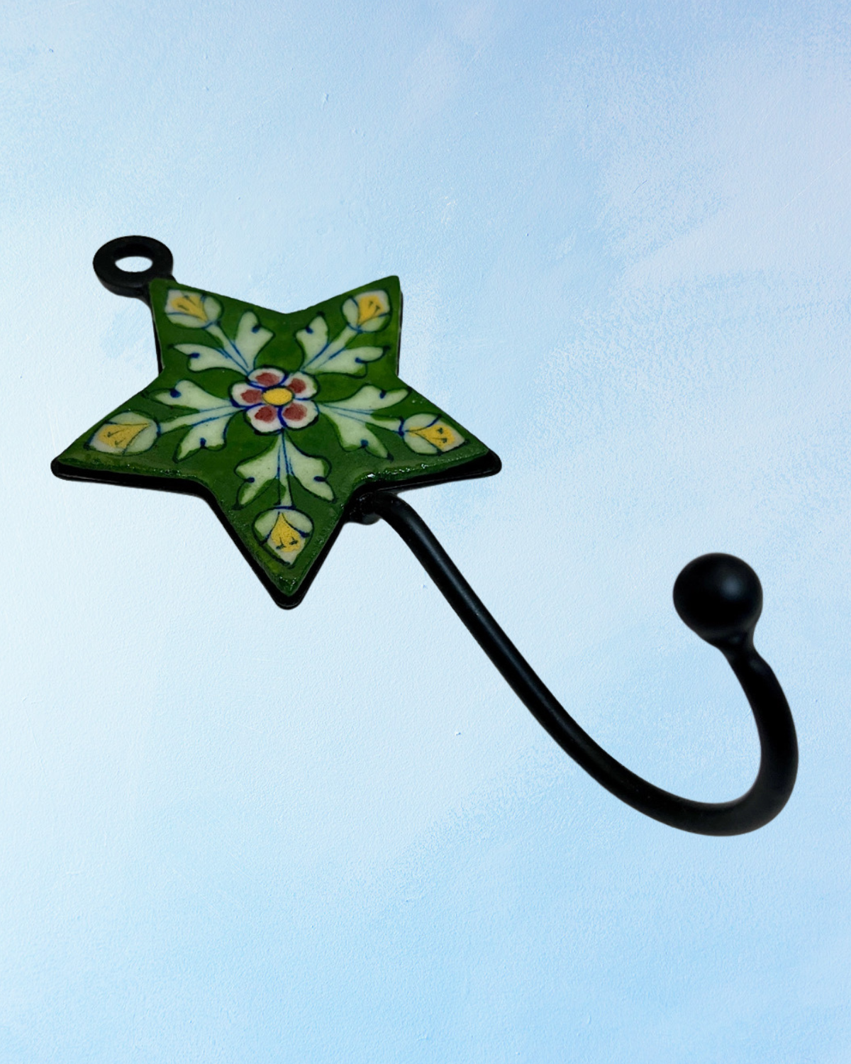 wall hook - green star pottery