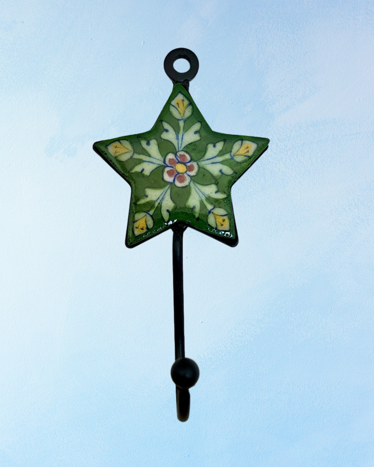 wall hook - green star pottery