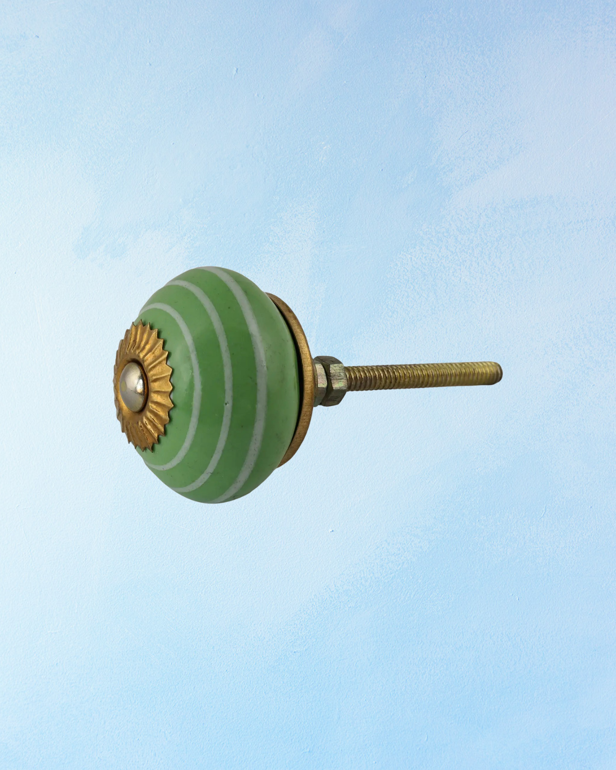 ceramic furniture knob - green stripe
