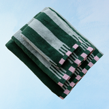 serviette de bain - rayure verte