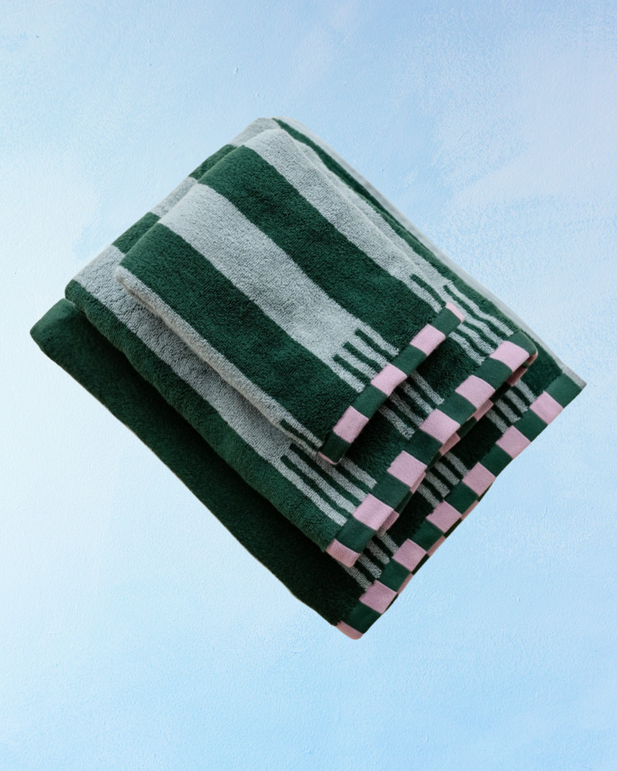 hand towel - green stripe