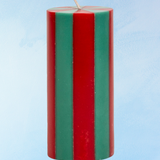 candle - pillar - racing red & green (medium)