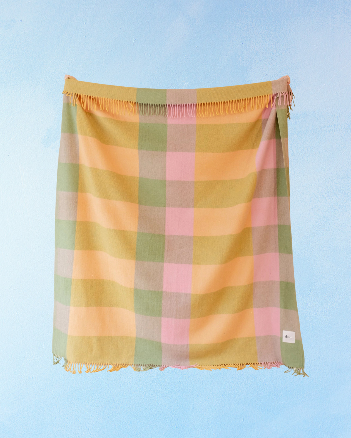 wool blanket - bold green check