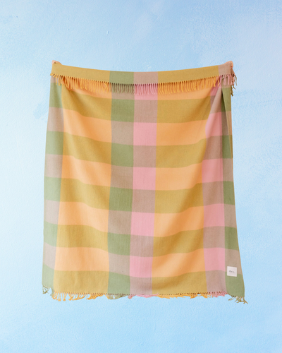 blanket - wool - bold green check