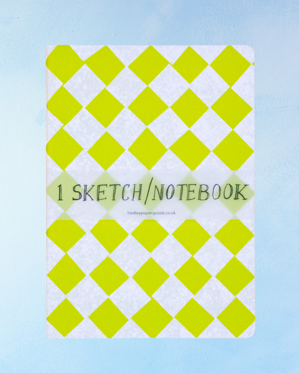 notebook - lime green chequered