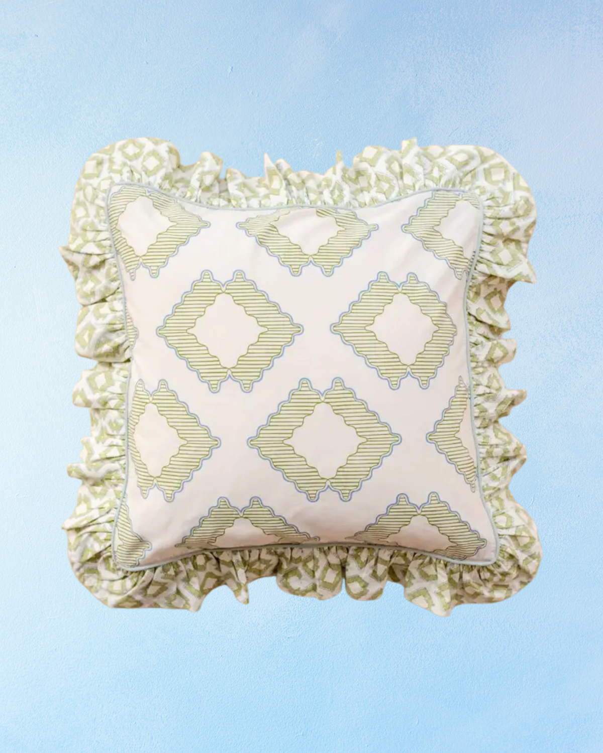 pillow - green diamond