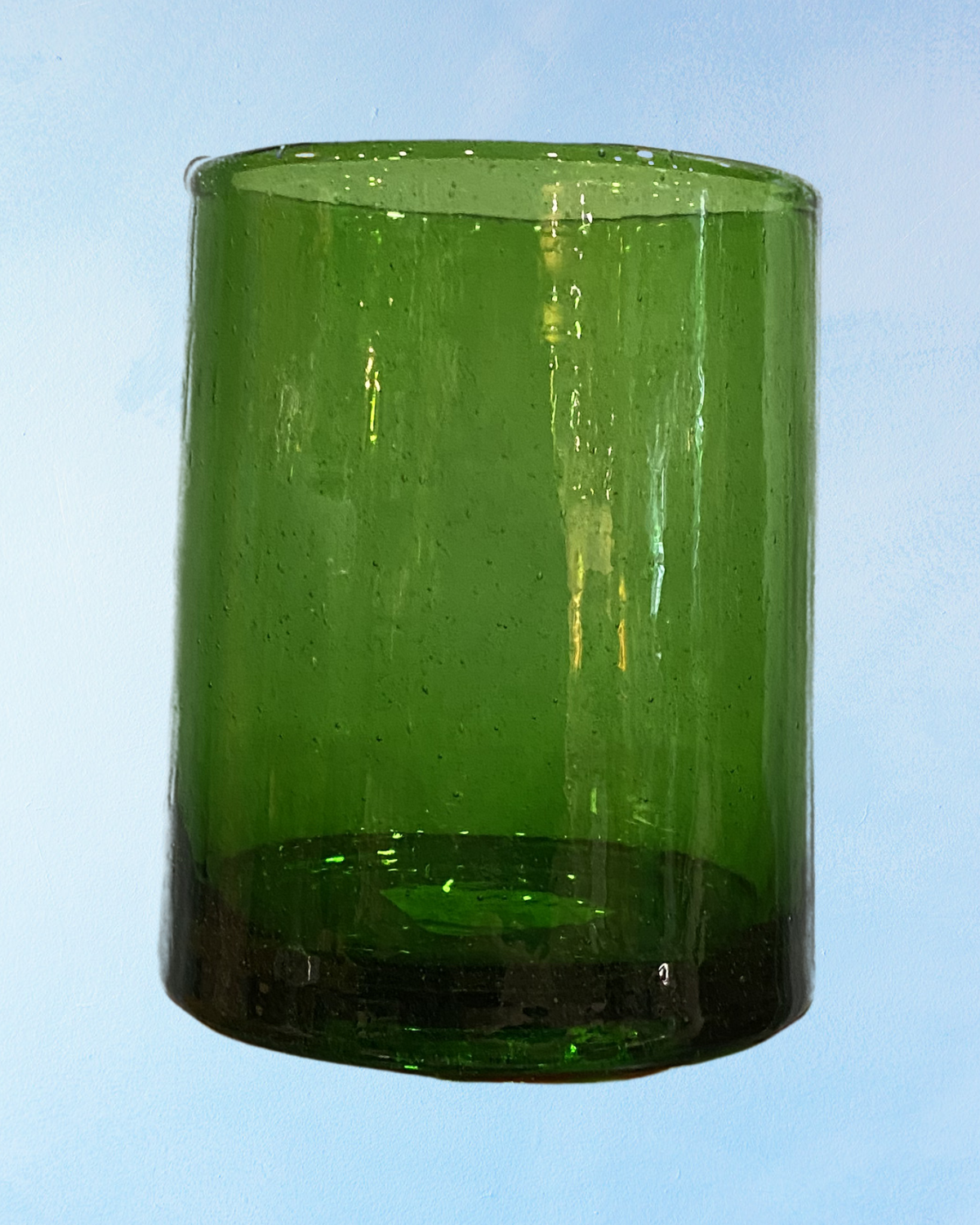glassware - mouth-blown: green (multiple sizes)