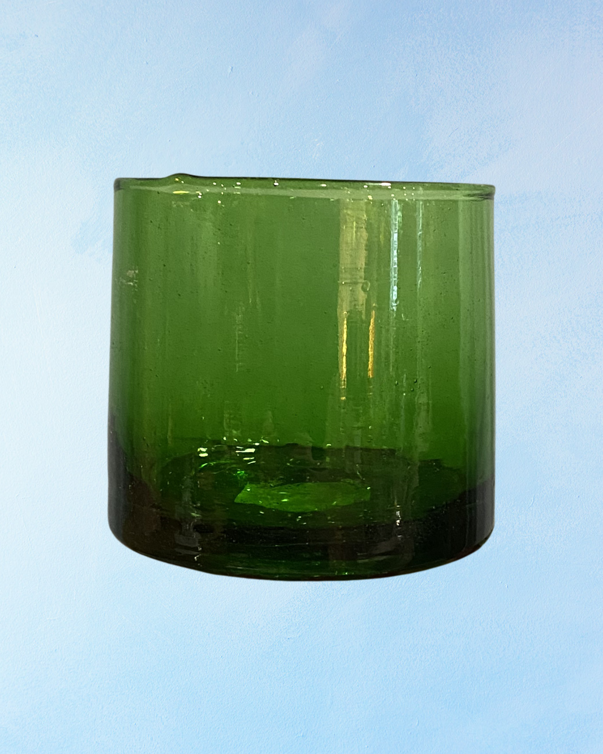 glassware - mouth-blown: green (multiple sizes)