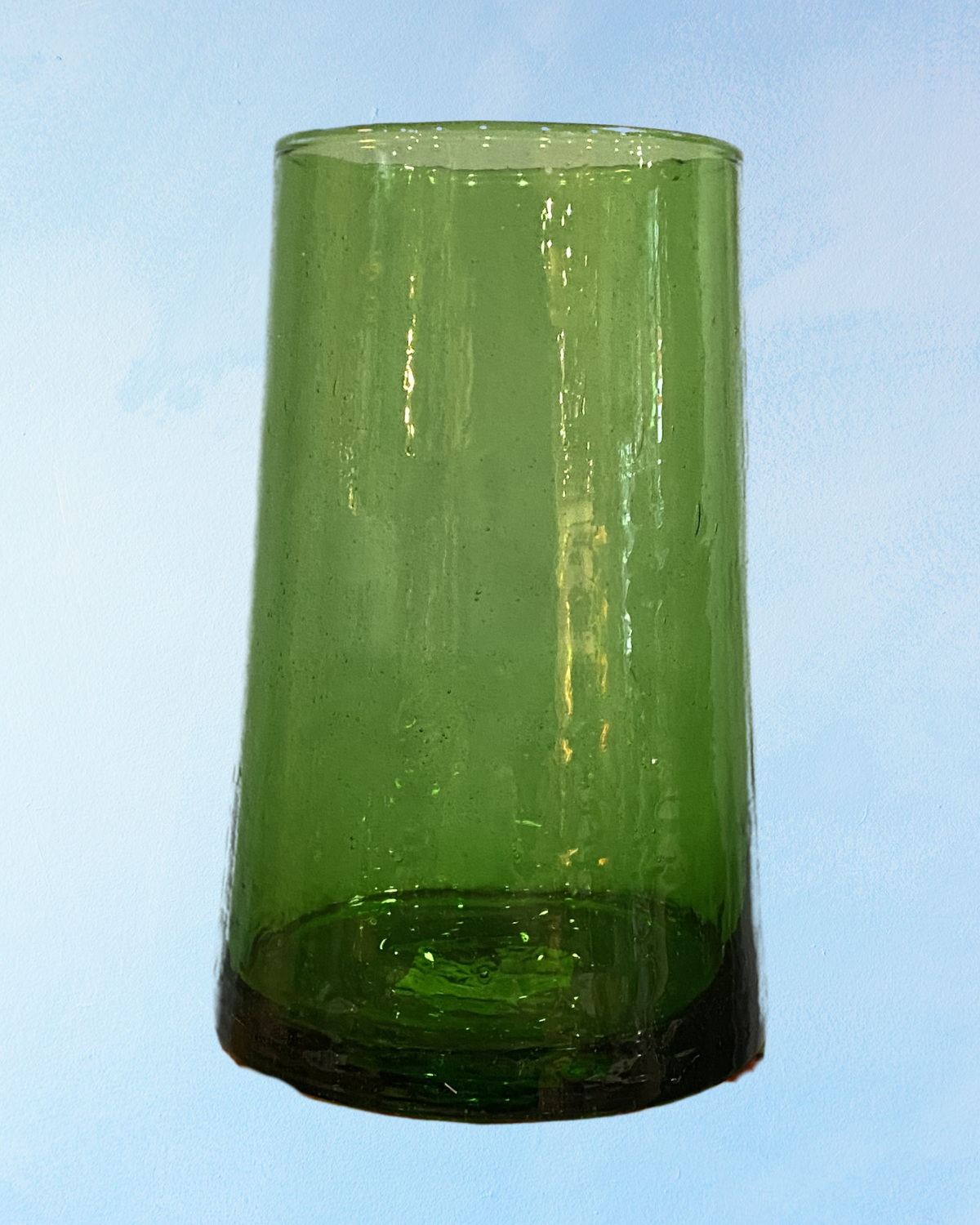 glassware - mouth-blown: green (multiple sizes)
