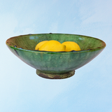 grand bol en poterie de Tamegroute marocaine émaillé vert