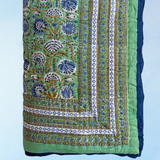 reversible quilt - green marigold