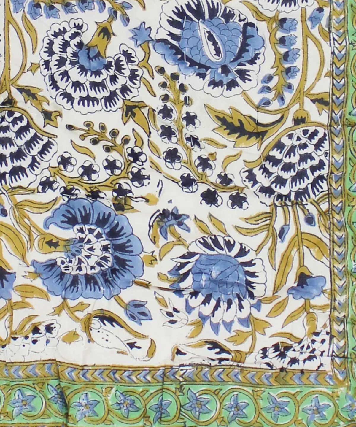 reversible quilt - green marigold