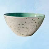 ceramic - salad bowl: splatter green