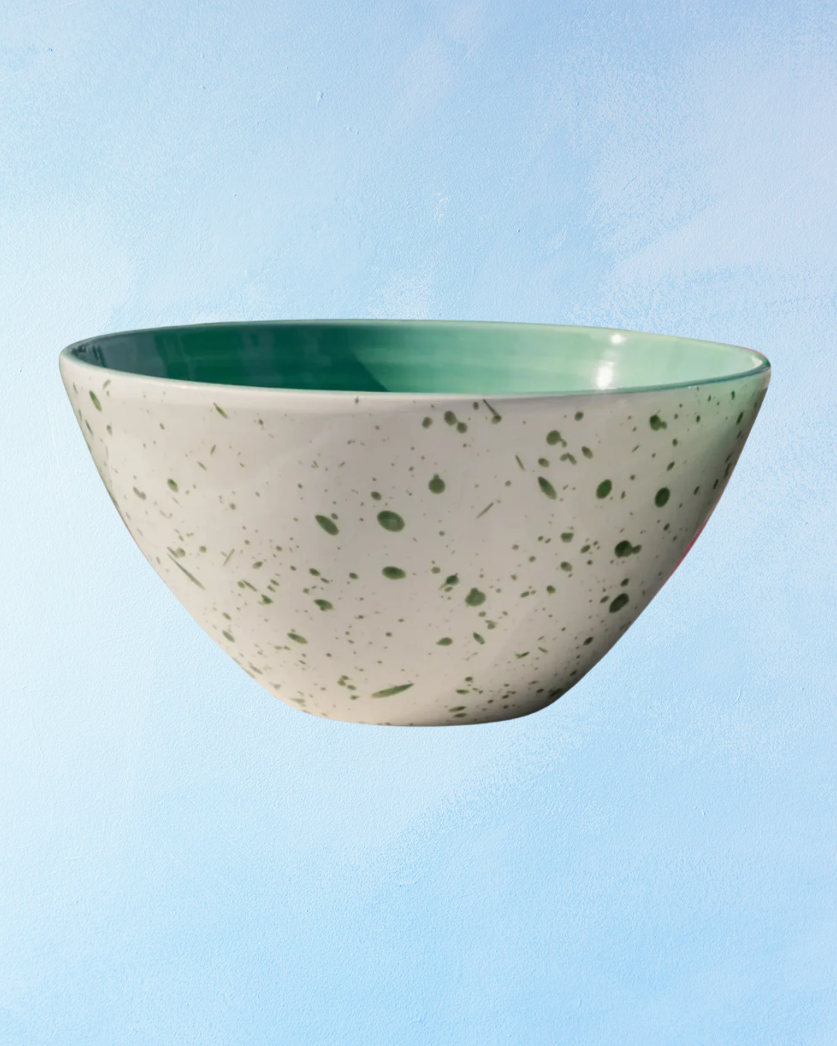 ceramic - salad bowl: splatter green