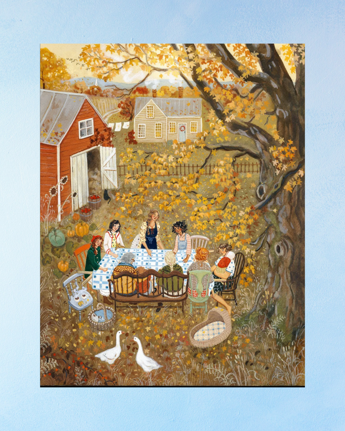 greeting card - the quilting bee