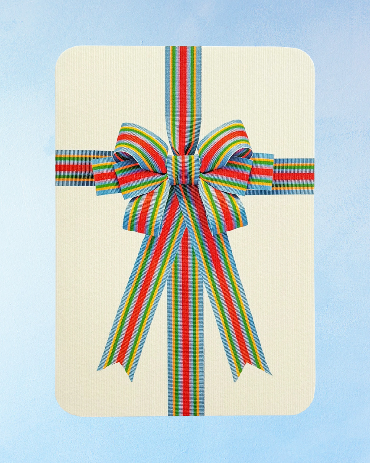 greeting card - candy stripe bow